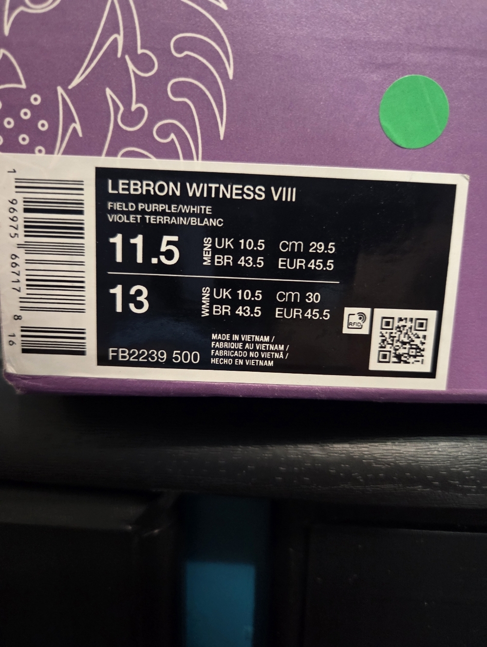 Nike LeBron Witness 8 VIII Basketball Shoes - Field Purple/Teal - Men’s 11.5 - Picture 12 of 13